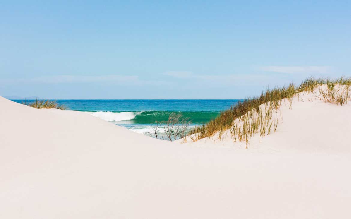 areia e mar de praia da África do Sul