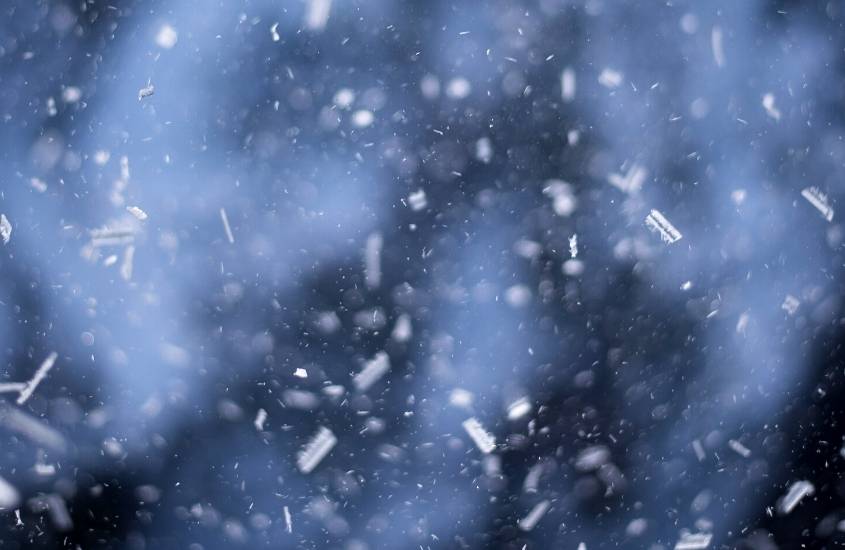 particulas de neve, comum na serra catarinense no inverno