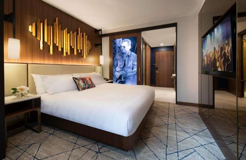 cama de casal em suíte de um dos melhores hotéis em nova york