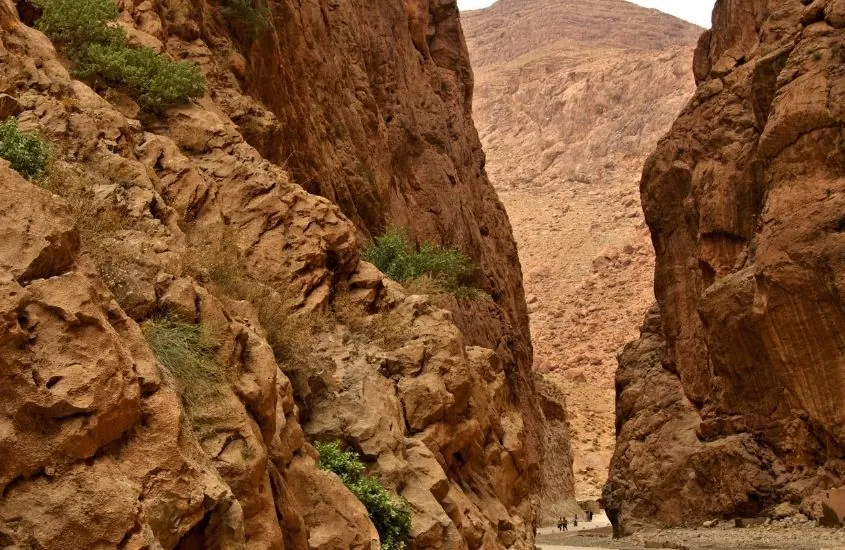 cadeia de montanhas chamada de garganta de todra que é um dos pontos turísticos do marrocos