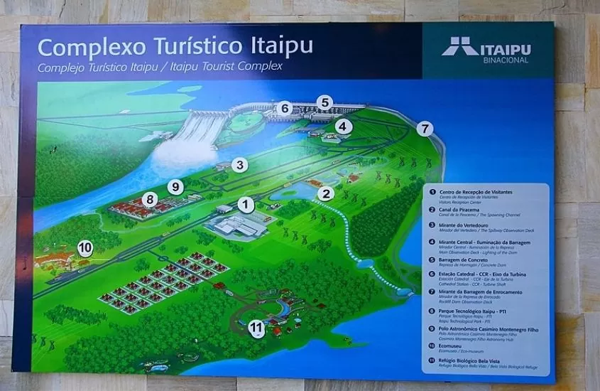 Placa do Ecomuseu de Itaipu, uma das melhores atrações turísticas em Foz do Iguaçu