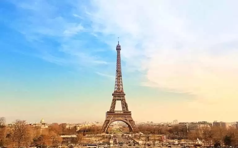 durante o dia, árvores secas ao redor de Torre Eiffel, torre de treliça de ferro