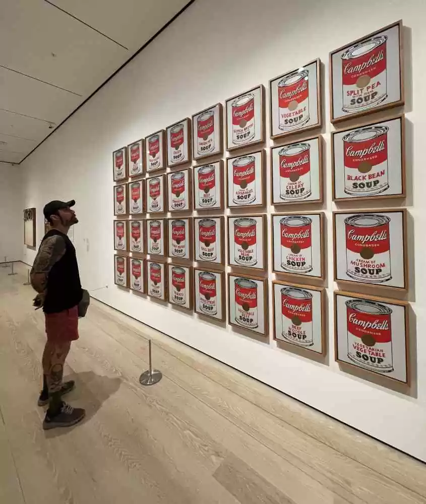 Vagner Alcantelado dentro do Museu de Arte Moderna observando a exposição